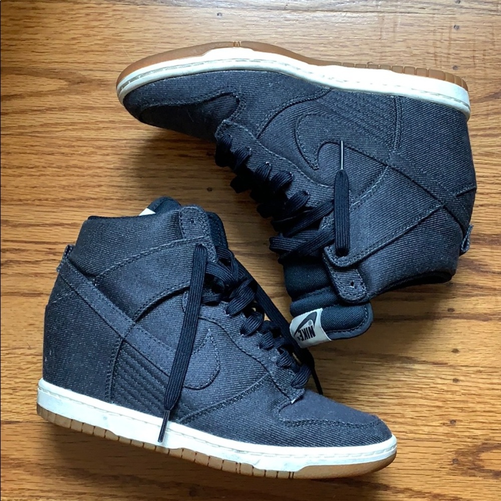 Nike Denim Wedge Sneakers Like New
